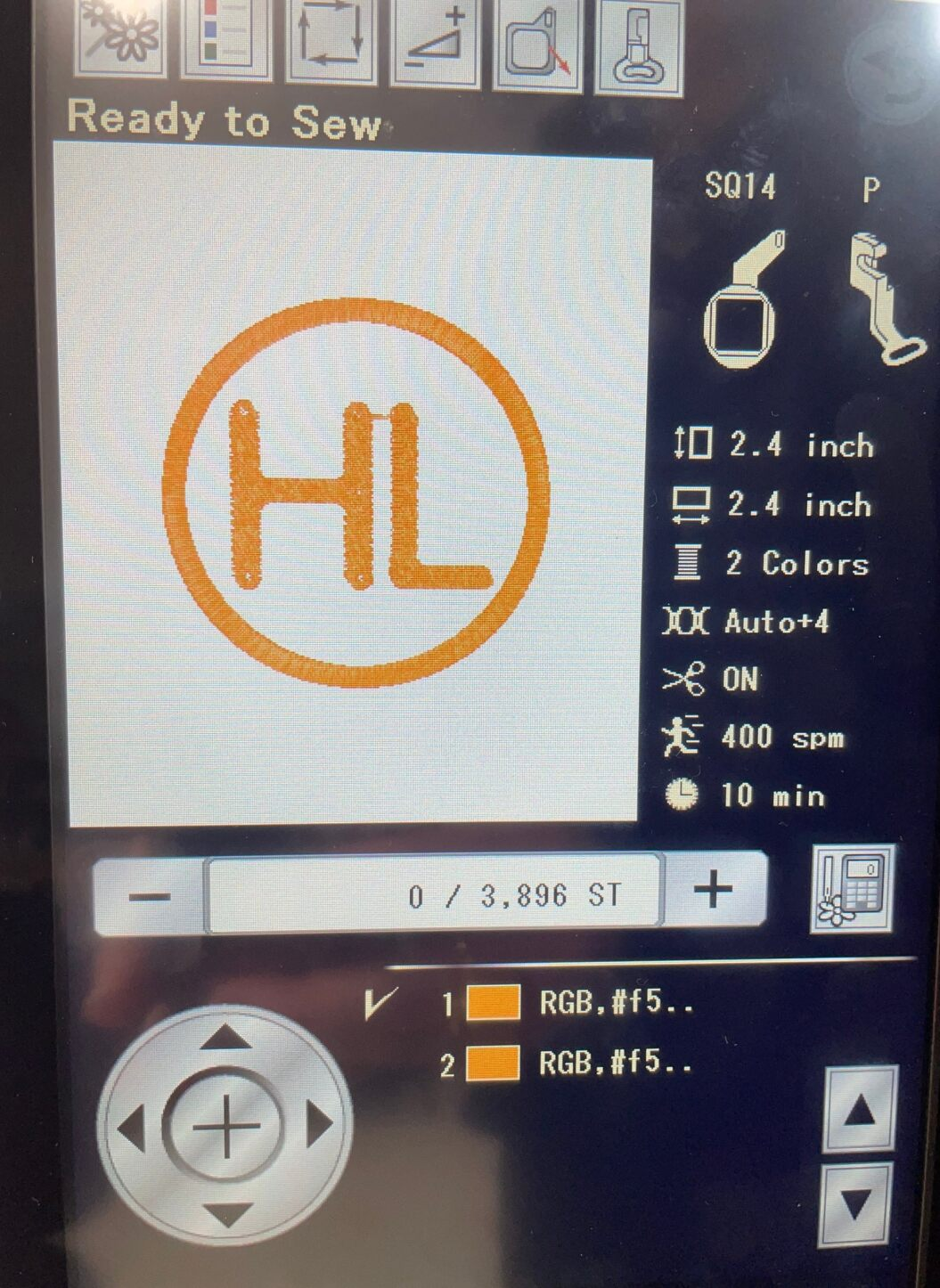 selected design interface window