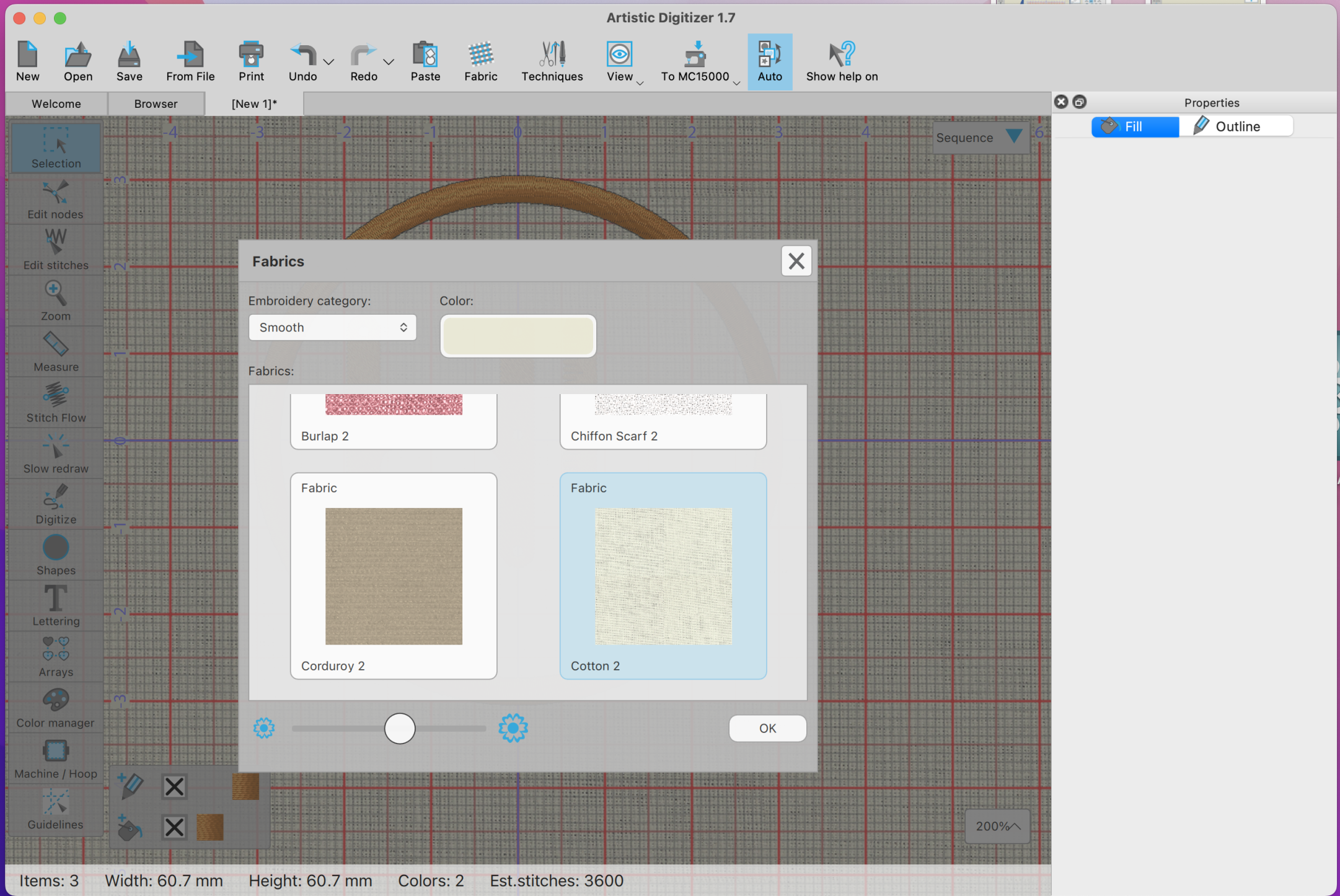 fabric selector